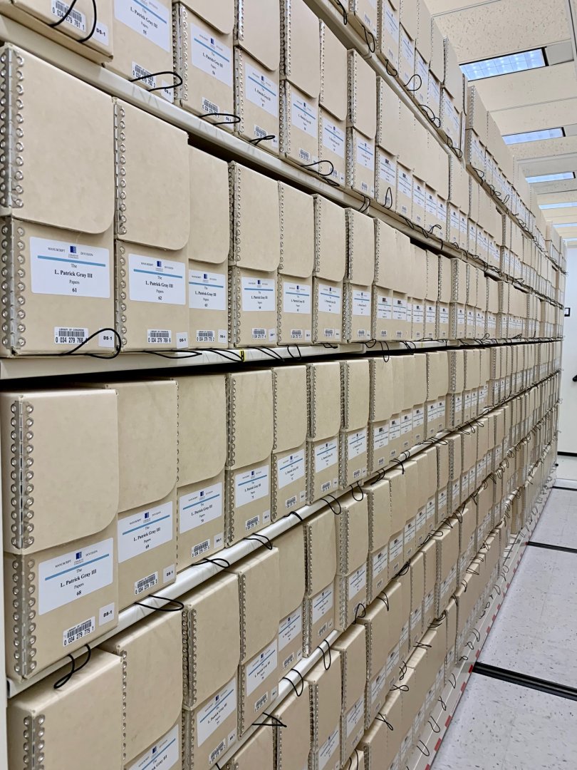 Boxes in a curated archive at the Library of Congress
